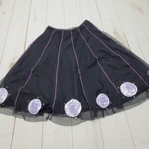 Zelie tulle black ballet whimsigoth purple decal sequin full skirt